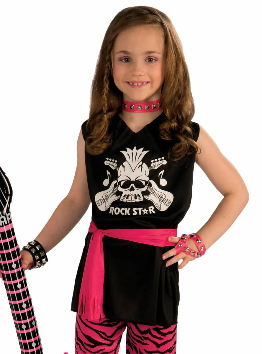 1980s Rock Chick Girls Dress Up Costume