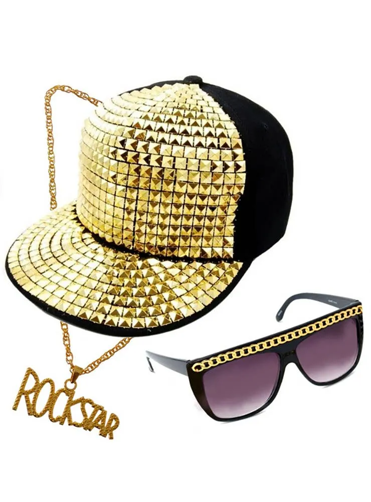 1980s Rockstar Bling Costume Accessory Set