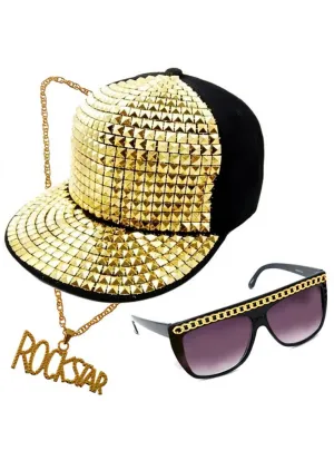1980s Rockstar Bling Costume Accessory Set