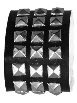 1980s Studded Black Wrist Cuff Costume Accessory
