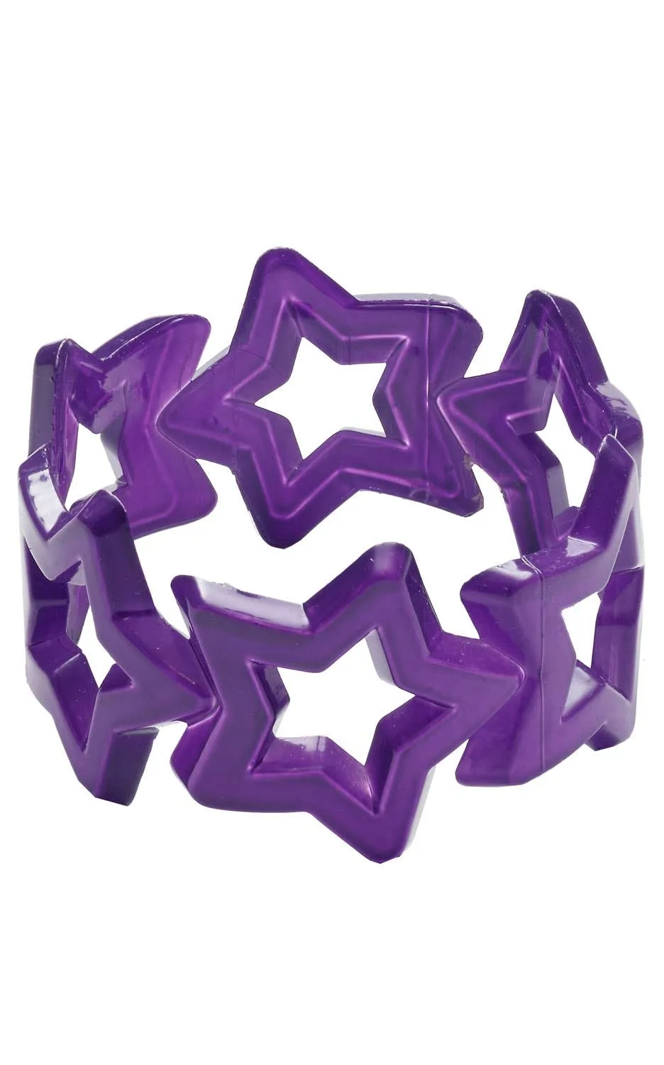 1980s Thick Retro Purple Star Bangle Costume Accessory