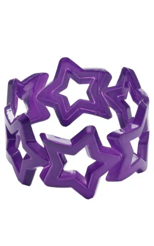 1980s Thick Retro Purple Star Bangle Costume Accessory