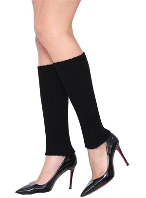 1980s Womens Black Knitted Costume Leg Warmers