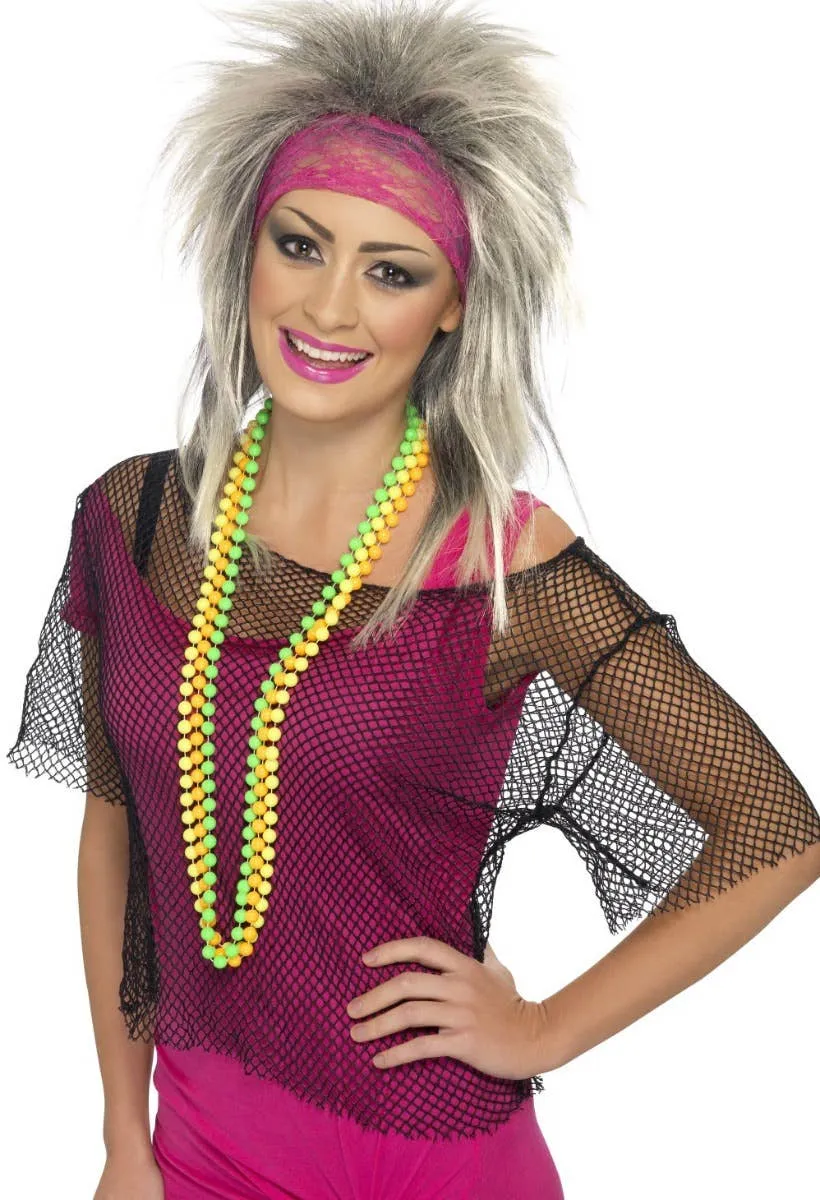 1980s Womens Fishnet Cropped Costume Top