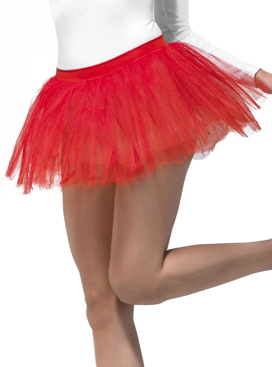 1980s Womens Red Layered Costume Tutu