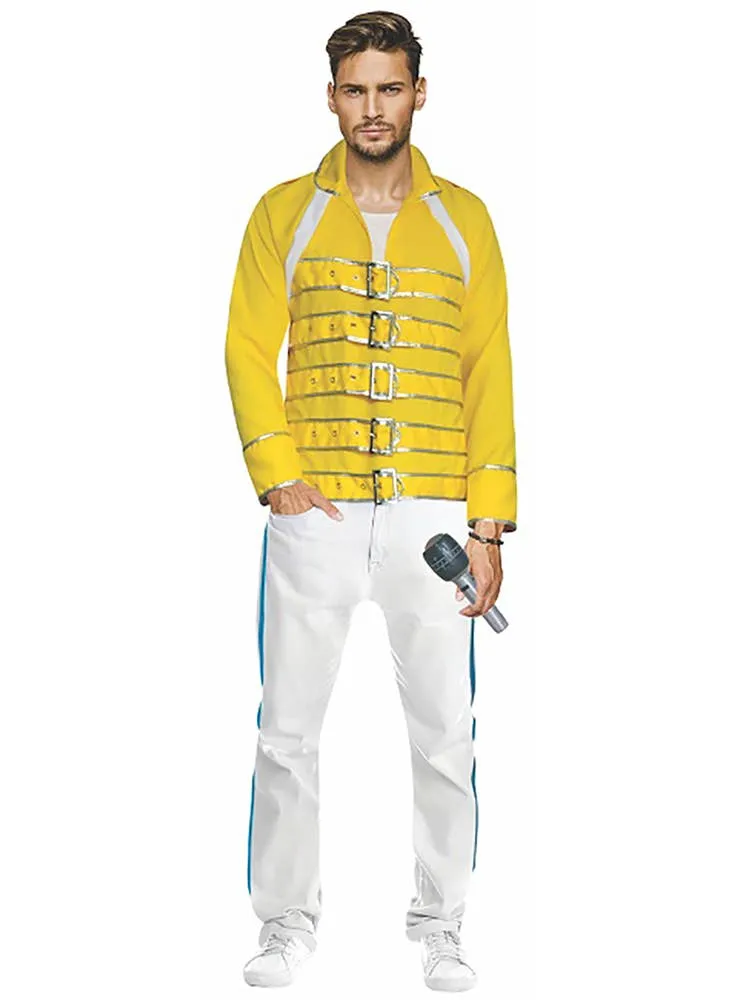 1980s Yellow Rock Star Mens Dress Up Costume