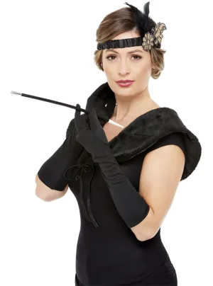 20s Flapper Black and Gold Accessory Set