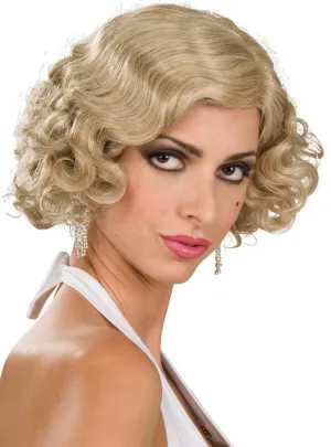 20s Flapper Blonde Finger Waves Womens Costume Wig