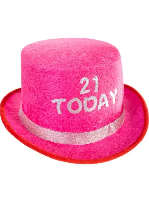 21st Birthday Adults Pink Costume Top Hat