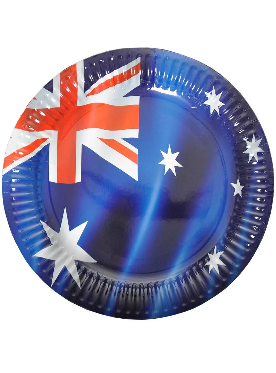 23cm Australian Flag Paper Plates Pack of 8