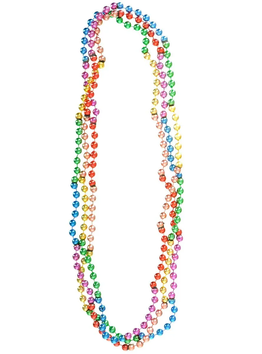 3 Pack Metallic Rainbow Beaded Necklaces