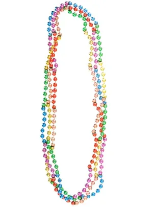 3 Pack Metallic Rainbow Beaded Necklaces