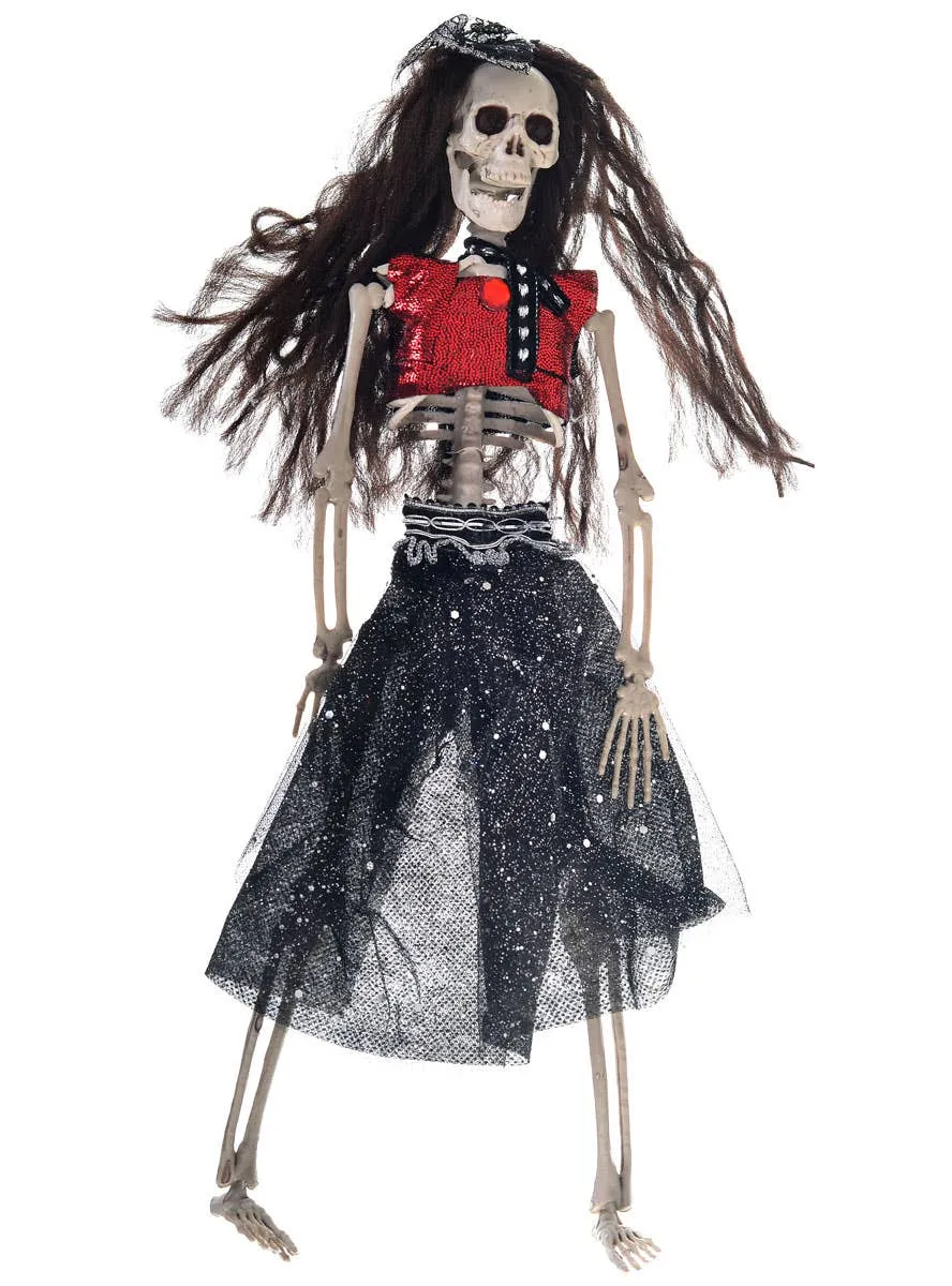 40cm Female Skeleton with Hair Halloween Decoration