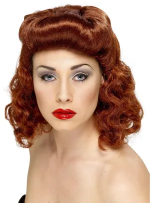 40s Pinup Chick Womens Auburn Costume Wig