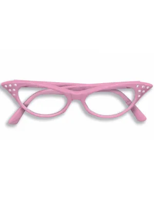 50s Light Pink Glasses Costume Accessory