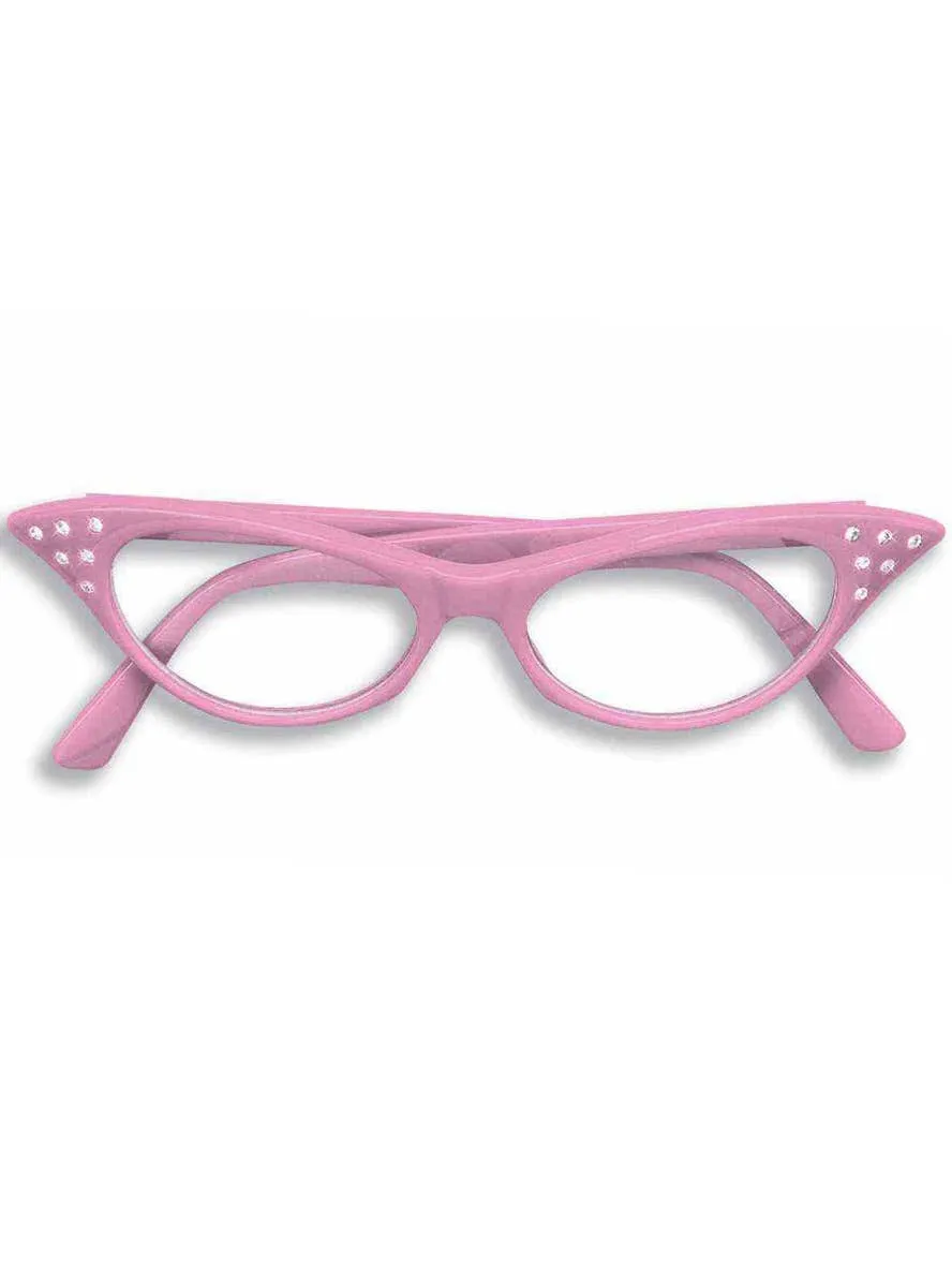 50s Light Pink Glasses Costume Accessory