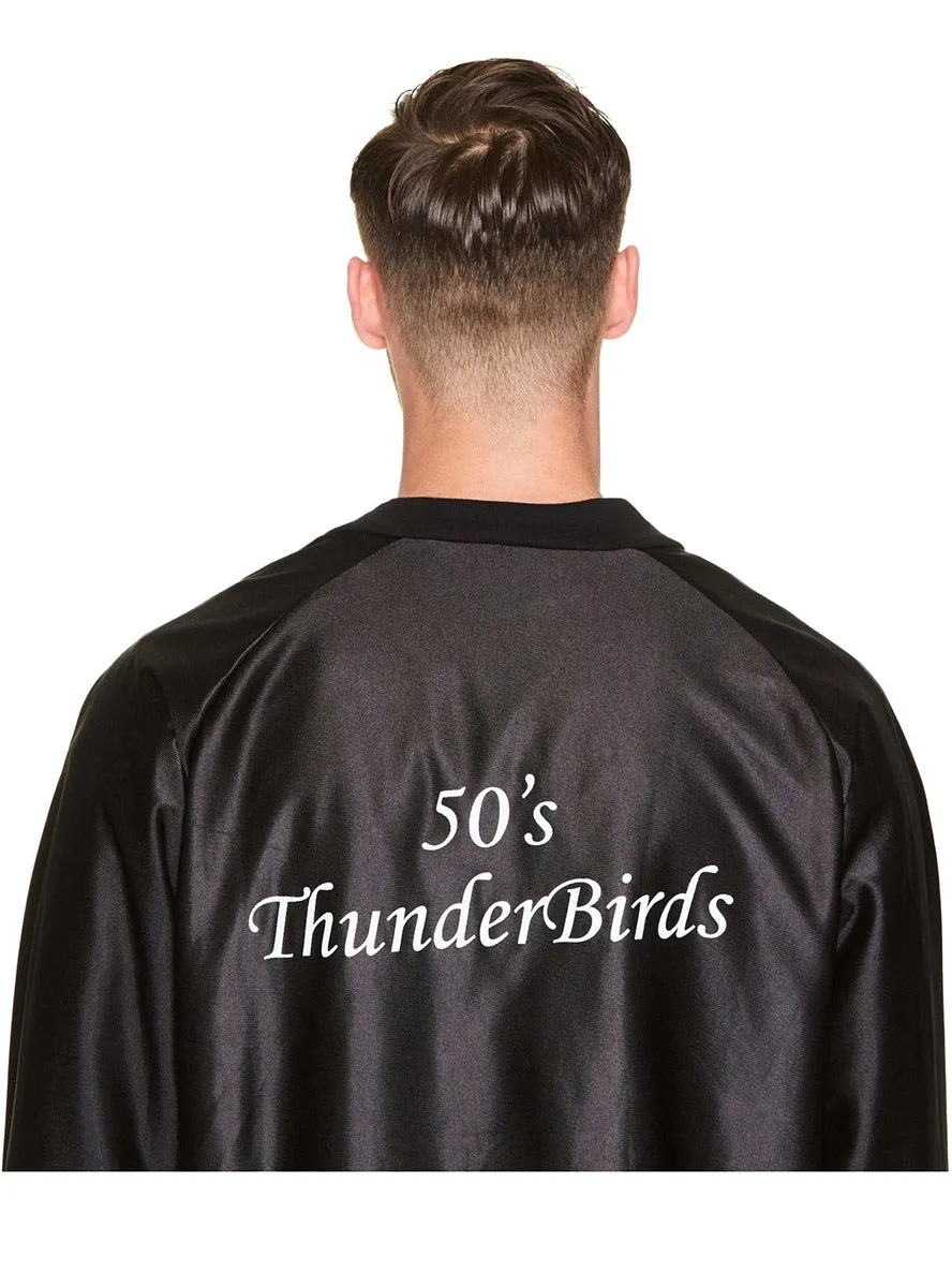 50s Rock N Roll Mens Black Greaser Costume Jacket