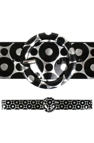 60s Mod Black and Silver Costume Belt