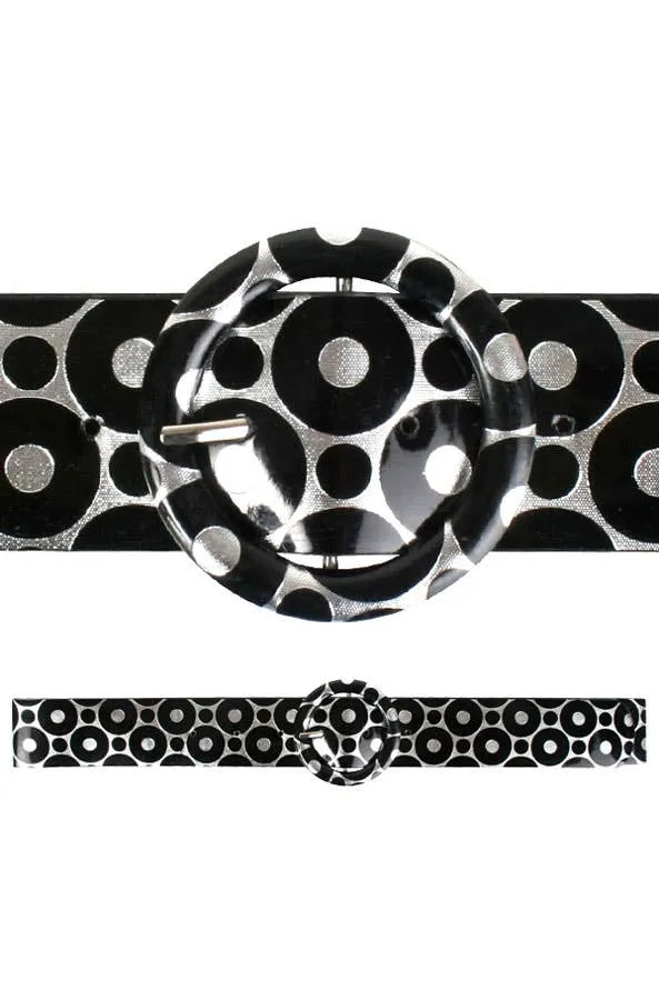 60s Mod Black and Silver Costume Belt