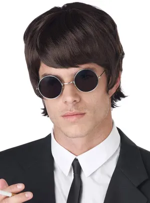 60s Mop Top Mens Dark Brown Beatles Costume Wig