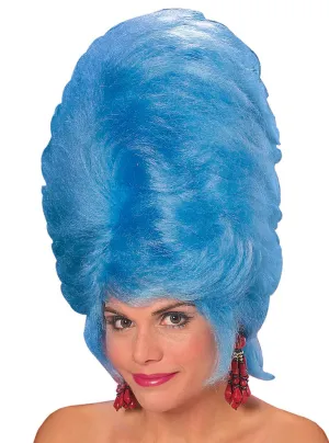 60s Womens Tall Blue Beehive Costume Wig