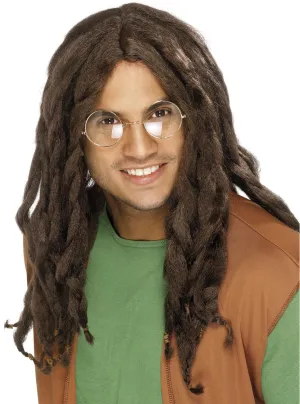 70s Brown Dreadlocks Mens Costume Wig