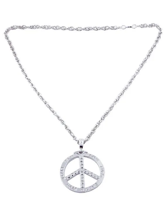 70s Deluxe Hippie Peace Sign Necklace