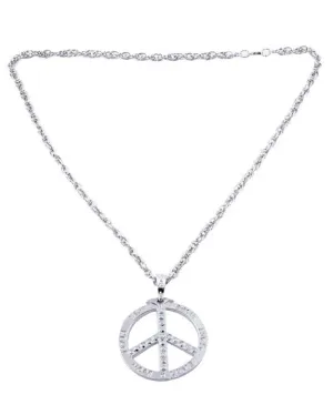 70s Deluxe Hippie Peace Sign Necklace