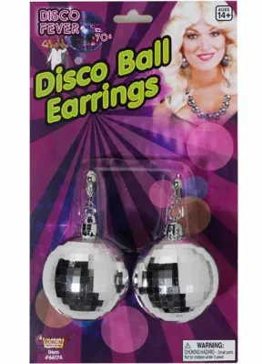 70s Disco Ball Costume Earrings