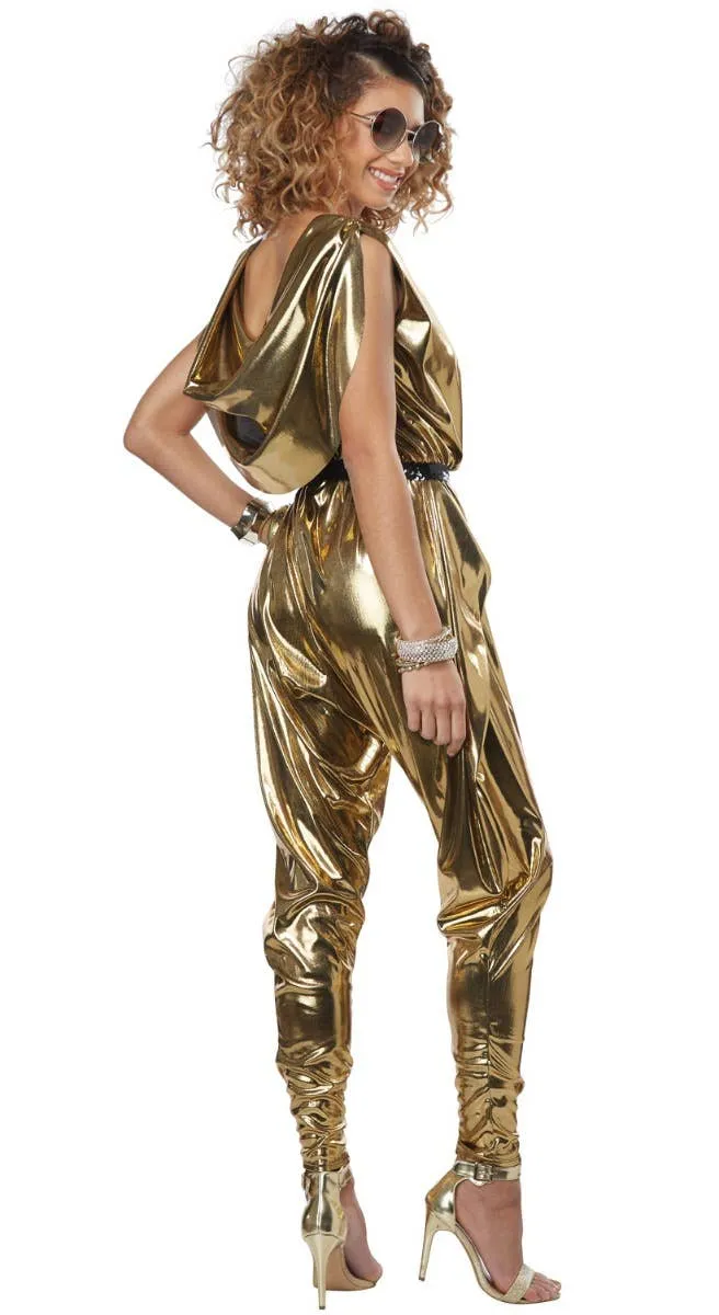 70s Glitz and Glamour Womens Gold Disco Costume