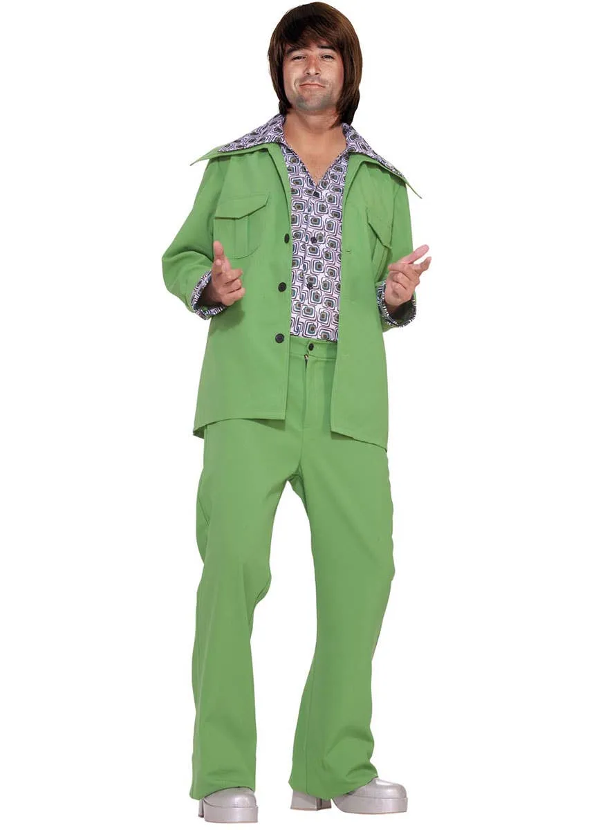 70s Green Leisure Suit Mens Costume