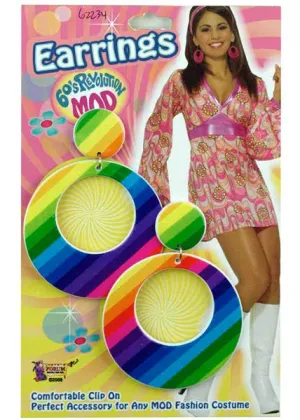 70s Rainbow Mod Earrings