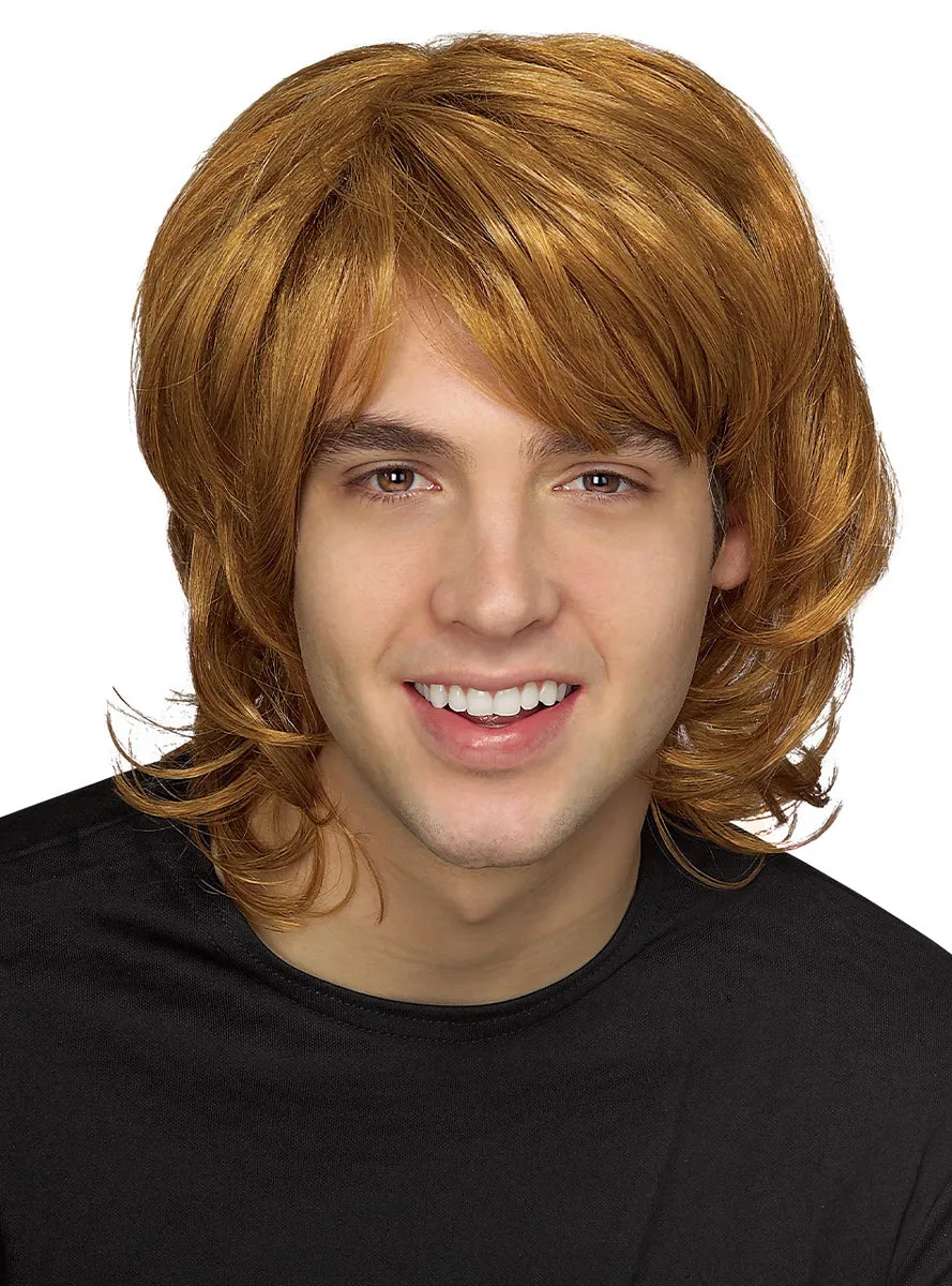 70s Shag Mens Wavy Auburn Costume Wig
