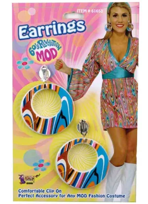 70s Wild Swirl Mod Earrings