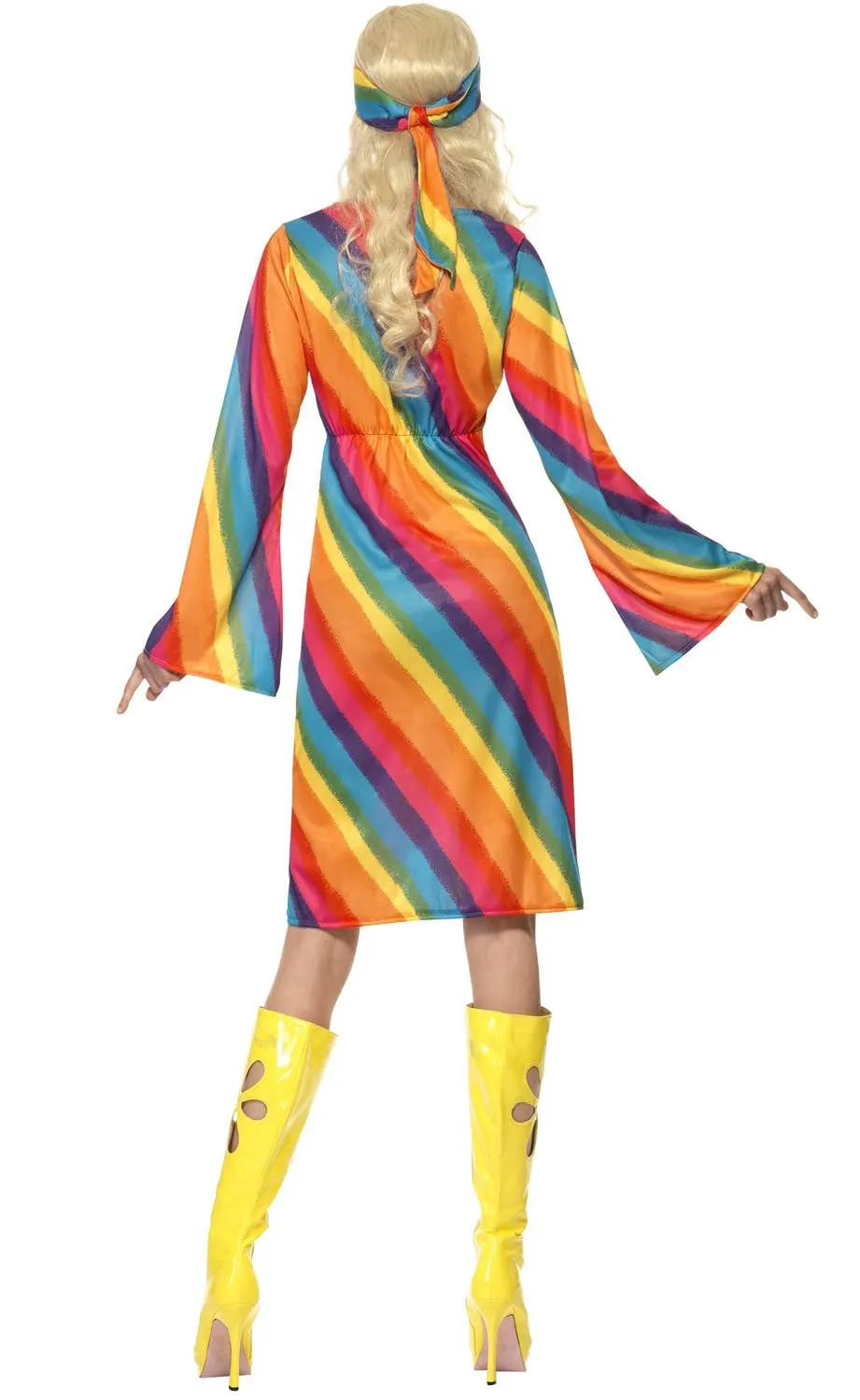 70s Womens Rainbow Hippie Costume