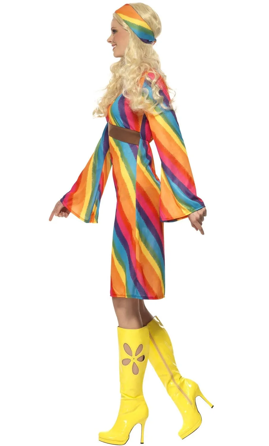 70s Womens Rainbow Hippie Costume
