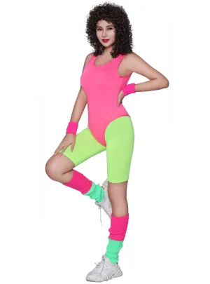 80s Aerobics Womens Pink Workout Costume