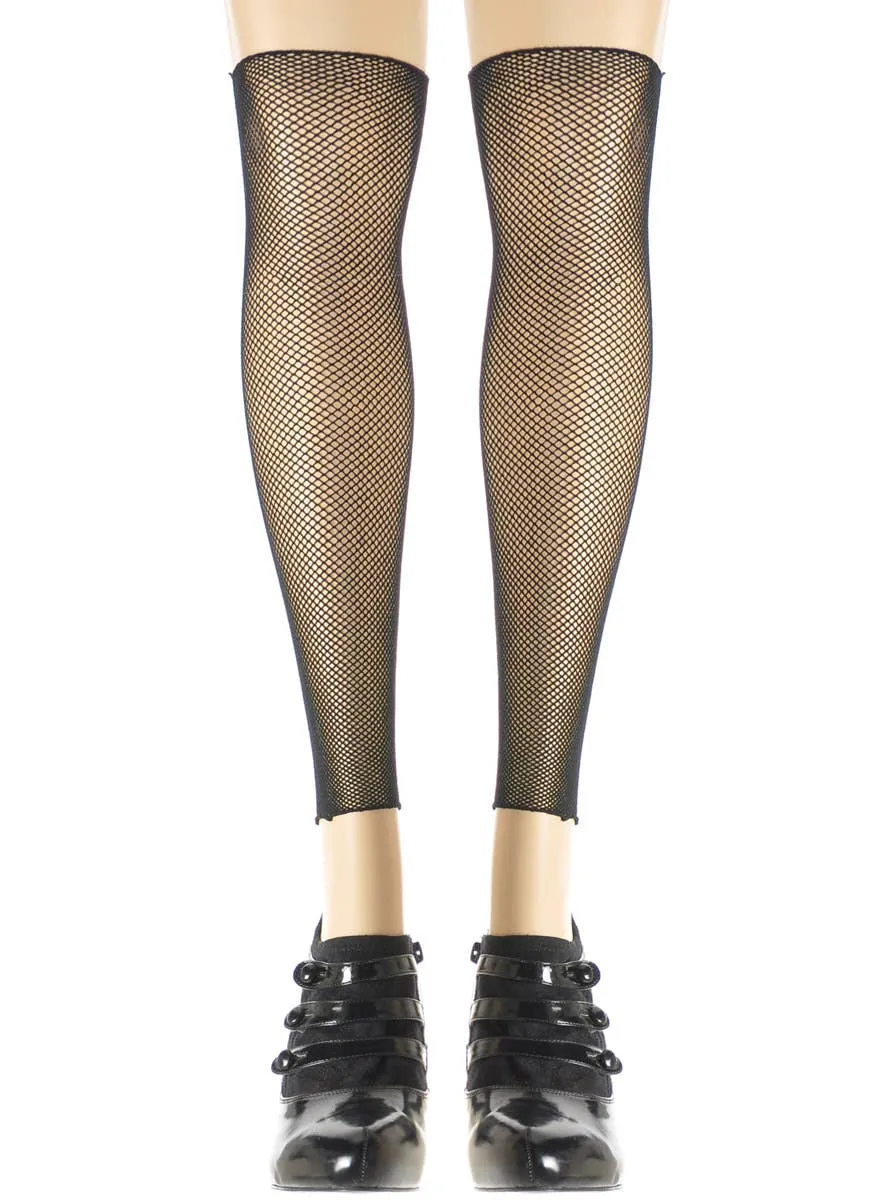 80s Black Fishnet Leg Warmers Costume Accessory