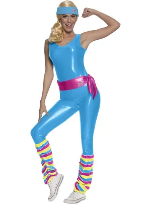80s Exercise Barbie Womens Fancy Dress Costume