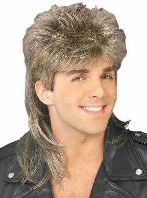80s Heart Throb Mens Mullet Costume Wig