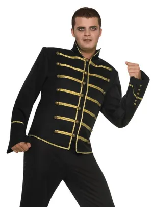 80s Icon Black and Gold Military Costume Jacket