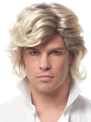 80s Icon Mens Blonde And Brown Costume Wig