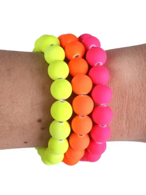 80s Neon Beaded Costume Bracelets