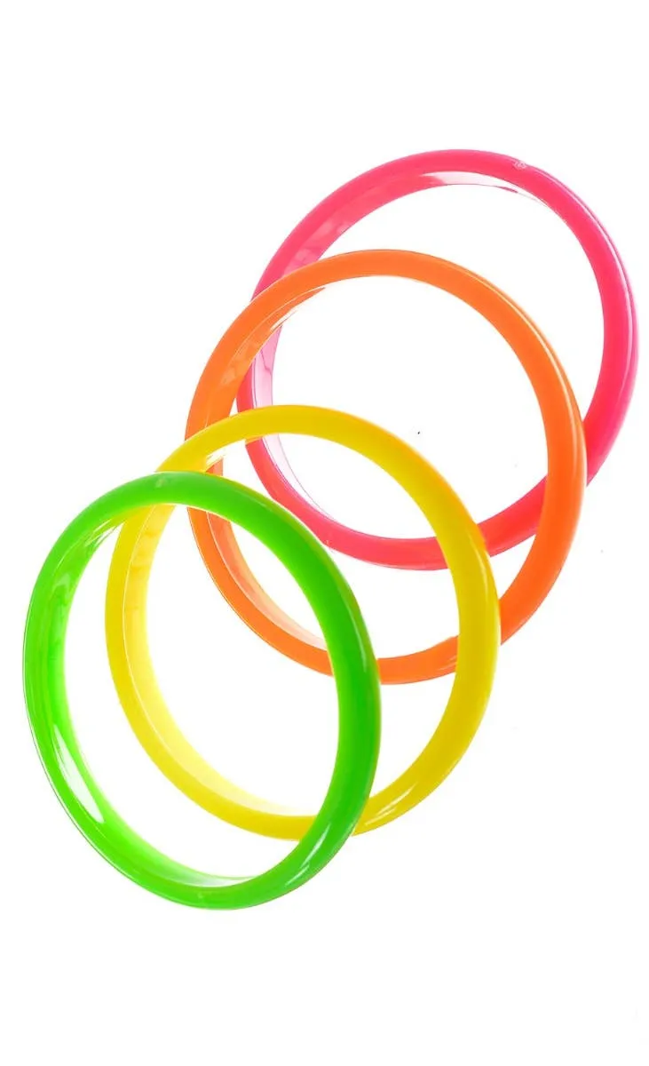 80s Neon Bracelet Set Costume Accessory