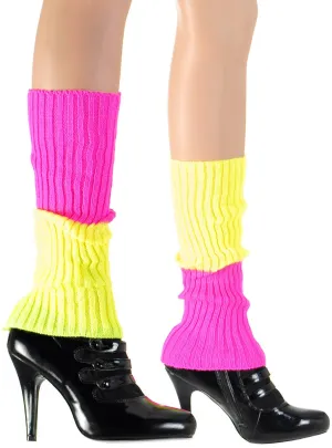 80s Neon Pink and Yellow Leg Warmers