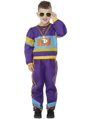 80s Relax Boys Purple Tracksuit Costume
