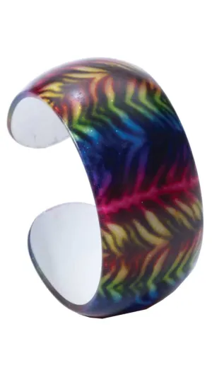80s Retro Rainbow Zebra Print Ladies Bangle Costume Accessory