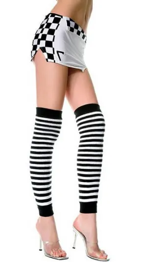 80s Striped Black And White Costume Leg Warmers