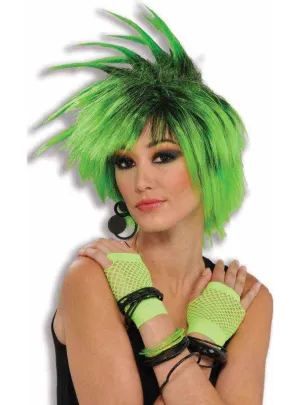 80s To The Maxx Neon Green Fishnet Gloves