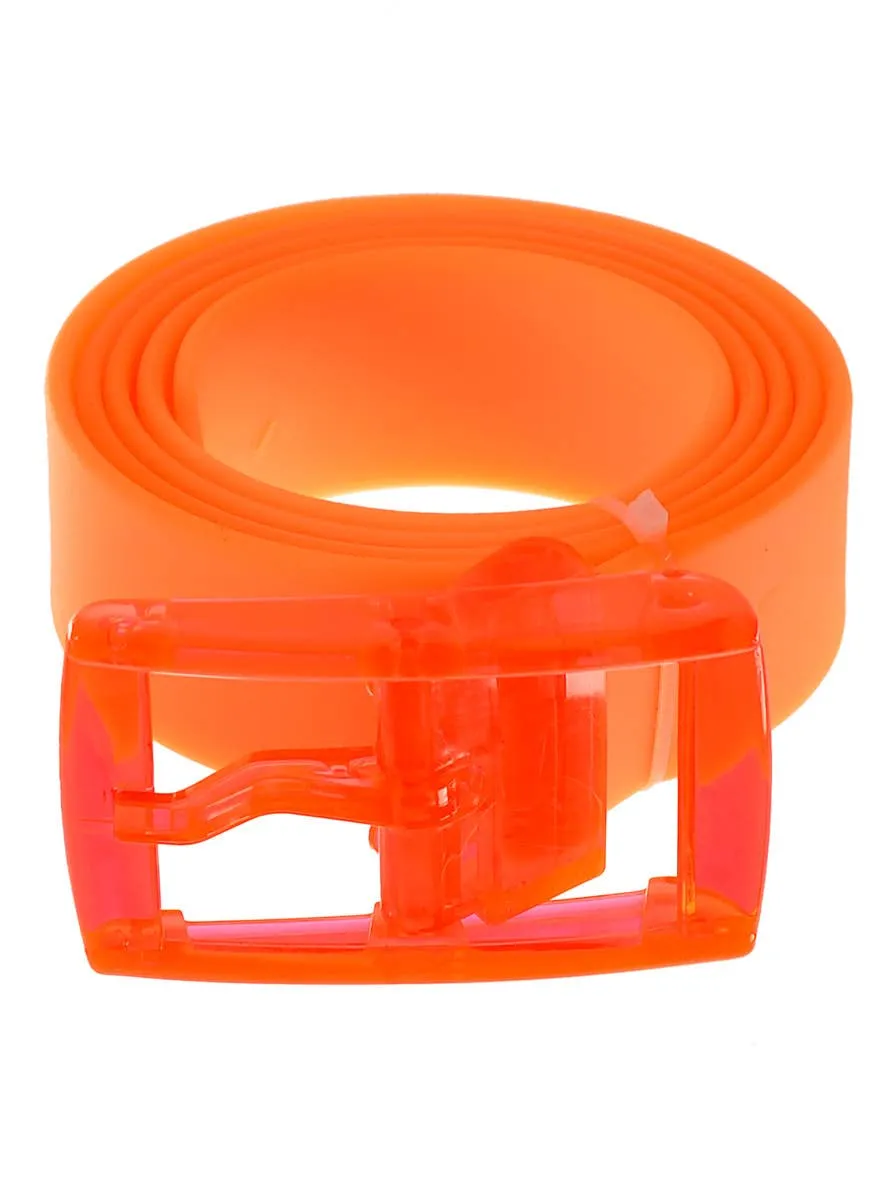 80s Translucent Neon Orange Costume Belt
